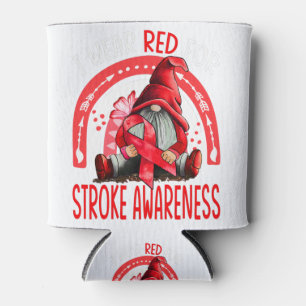 Rainbow I Wear Red Stroke Awareness Gnomes Dosenkühler