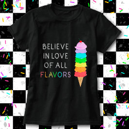 Rainbow Ice Cream LGBT Liebe Diversity Prix Black T-Shirt