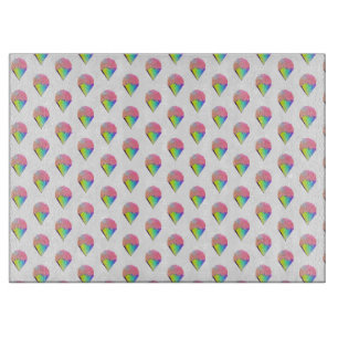 Rainbow Ice Creme Cone Glass Cutting Board Schneidebrett