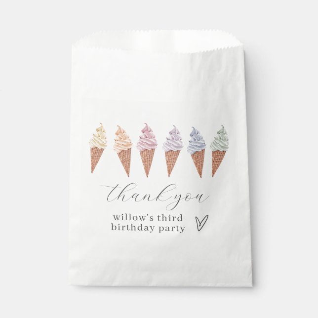 Rainbow Icecream Geschenktütchen (Vorderseite)