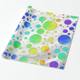 Rainbow Icy Polka Dot Pattern Geschenkpapier