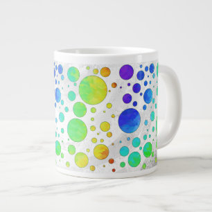 Rainbow Icy Polka Dot Pattern Jumbo-Tasse
