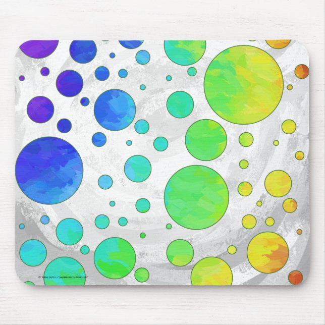Rainbow Icy Polka Dot Pattern Mousepad (Vorne)
