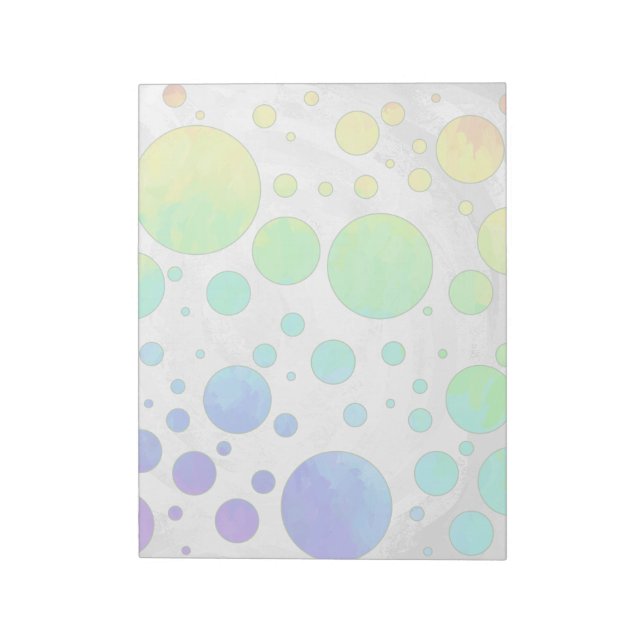 Rainbow Icy Polka Dot Pattern Notizblock (Rotiert)
