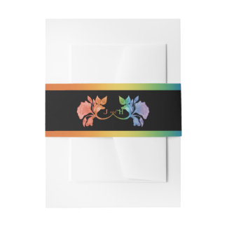 Rainbow II Aquarell Art Nouveau Hochzeit  Einladungsbanderole