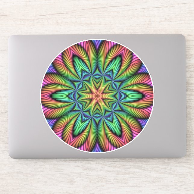 Rainbow Illusion Mandala Aufkleber (Computer)