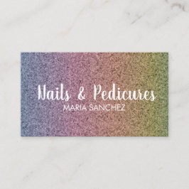 Rainbow Imitate Glitzer Pattern Nail Hair Business Visitenkarte
