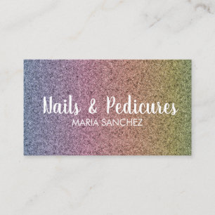 Rainbow Imitate Glitzer Pattern Nail Hair Business Visitenkarte