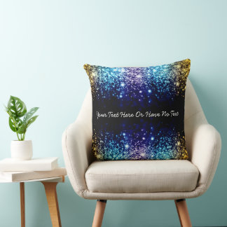 Rainbow Imitate Lila Blue Gold Glitzer Drilling Kissen