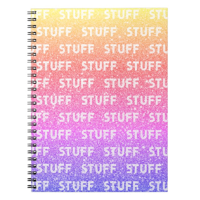 Rainbow Imitate Sparkle Stuff 1980er Style Noteboo Notizblock (Vorderseite)