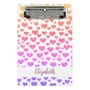 Rainbow Imitats Glitzer Herz Bright Farbige Custom Mini Klemmbrett