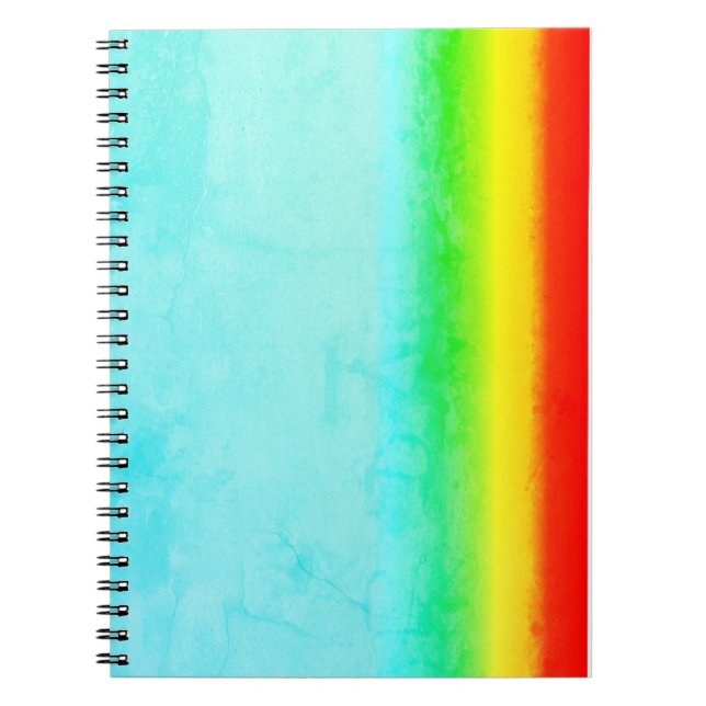 Rainbow in Cyan Sky Spiral Notebook, Arco iris en Notizblock (Vorderseite)