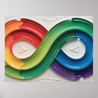 Rainbow Infinity Autismus Symbol Abstrakte Kunst Poster