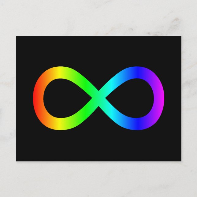 Rainbow Infinity-Symbol Postkarte (Vorderseite)