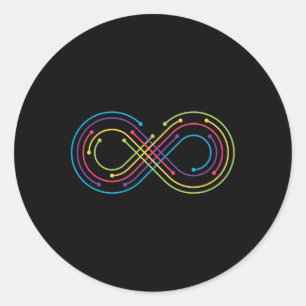 Rainbow Infinity Symbol Prix Autism Awareness Neu Runder Aufkleber