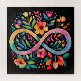 Rainbow Infinity Watercolor Blume Autismus