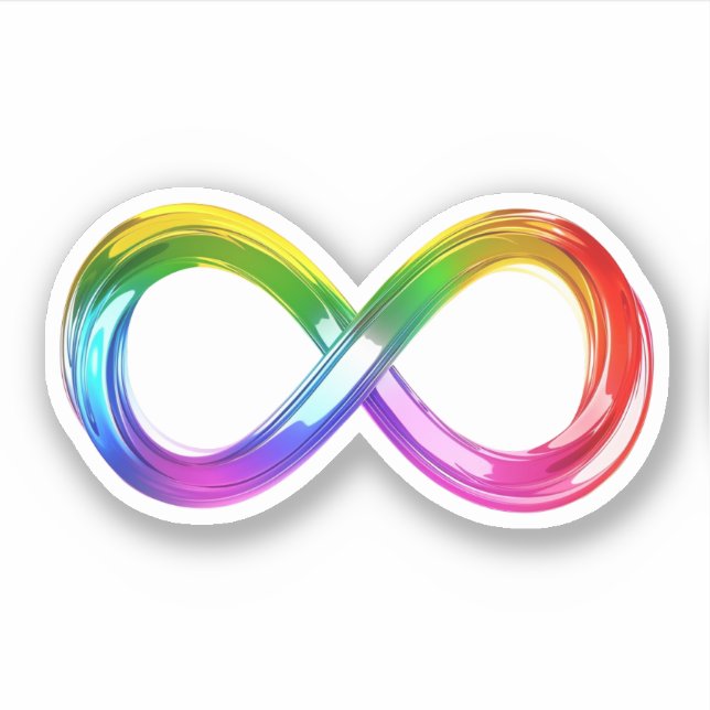 Rainbow Inifinity-Symbol Aufkleber (Vorderseite)