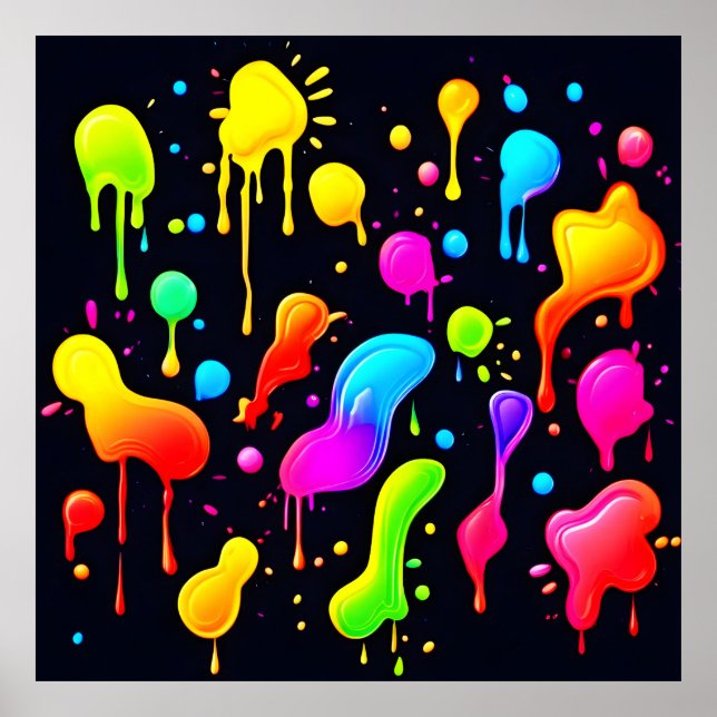 Rainbow Ink Paint Splash Poster (Vorne)