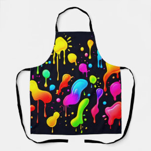 Rainbow Ink Paint Splash Schürze