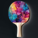 Rainbow Ink Ping Pong Paddle Tischtennis Schläger<br><div class="desc">Aquarellfarben Regenbogenfarben Tischtennisplatte</div>