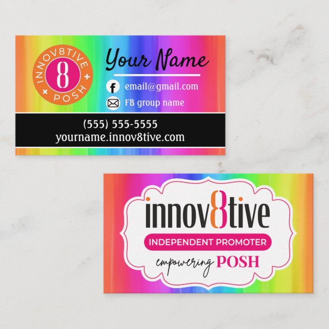 Rainbow Innov8tive Posh-Visitenkarte Visitenkarte (Vorne/Hinten)