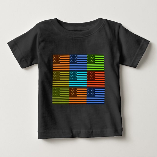 Rainbow-Inspiriert amerikanisches Motif-Flag-Desig Baby T-shirt (Vorderseite)
