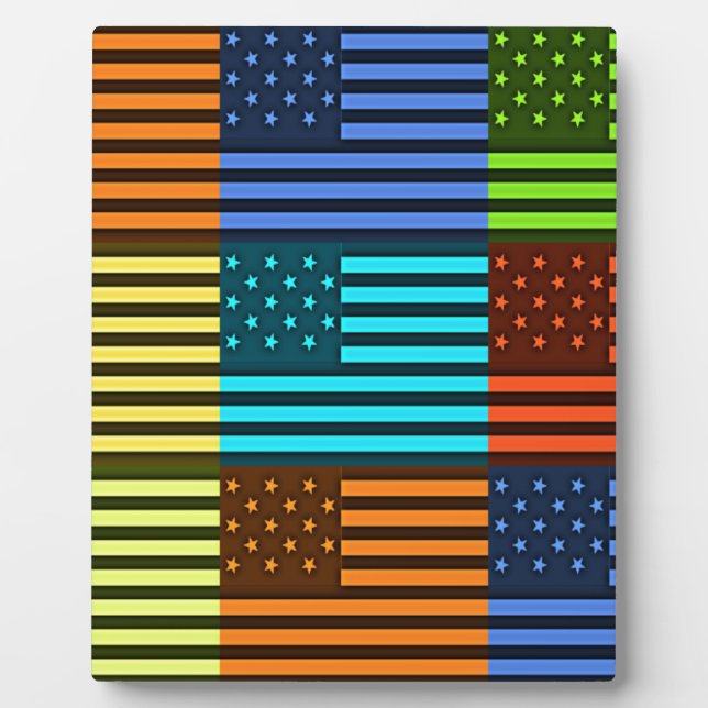 Rainbow-Inspiriert amerikanisches Motif-Flag-Desig Fotoplatte (Vorderseite)