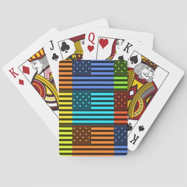 Rainbow-Inspiriert amerikanisches Motif-Flag-Desig Spielkarten (Rückseite)