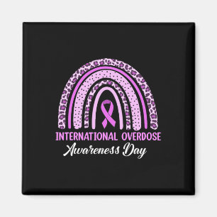 Rainbow International Overdose Awareness Day Purpu Magnet