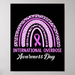 Rainbow International Overdose Awareness Day Purpu Poster