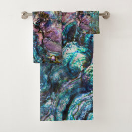 Rainbow Iridescent Abalone Sea Muschel Badhandtuch Set