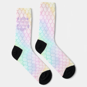 Rainbow Iridescent Dreamy Fantasy Mermaid Scales Socken
