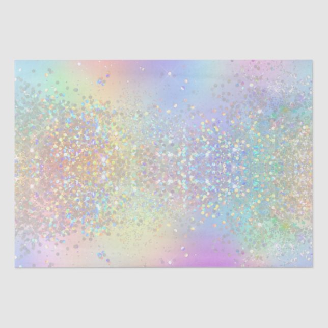 Rainbow Iridescent Foil and Holographic Glitzer Seidenpapier (Vorderseite)