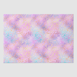 Rainbow Iridescent Gradient and Leopard Spots Seidenpapier