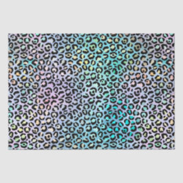 Rainbow Iridescent Gradient and Leopard Spots Seidenpapier