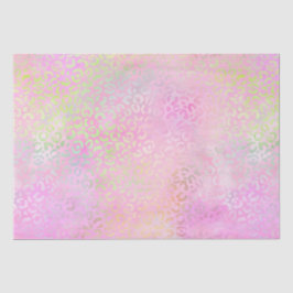 Rainbow Iridescent Gradient and Leopard Spots Seidenpapier