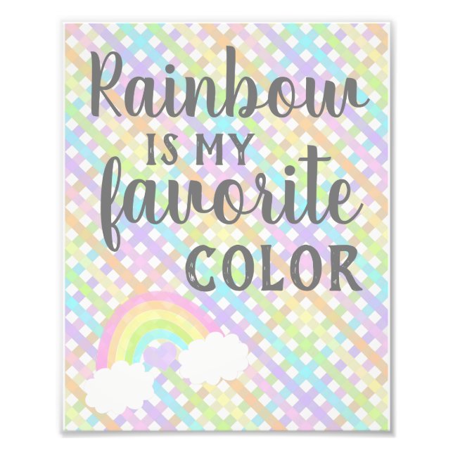 Rainbow ist mein Lieblingsfarbengingham Kariert 8  Fotodruck (Vorne)