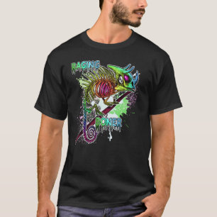 Rainbow Jacksons Chameleon Skeleton Raging T-Shirt