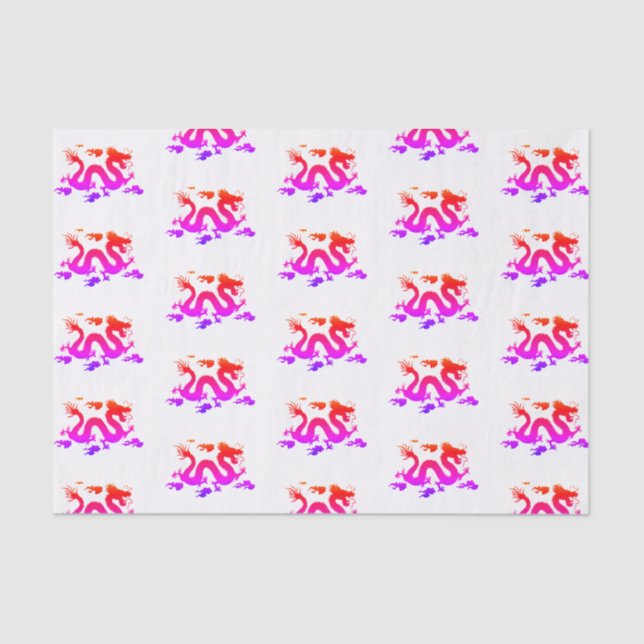 Rainbow JAPANESE Dragon Tissue Seidenpapier (Vorderseite)