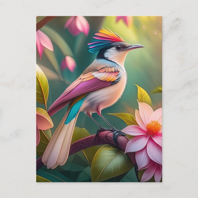 Rainbow-Jay Fantasy Bird Postkarte (Vorderseite)