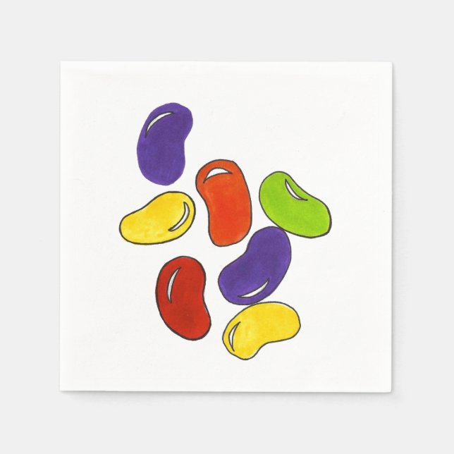 Rainbow Jelly Bean Beans Candy Oaster Napkins Serviette (Vorderseite)