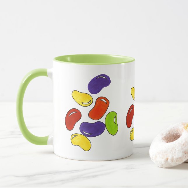 Rainbow Jelly Beans Easter Candy Confection Tasse (Mit Donut)