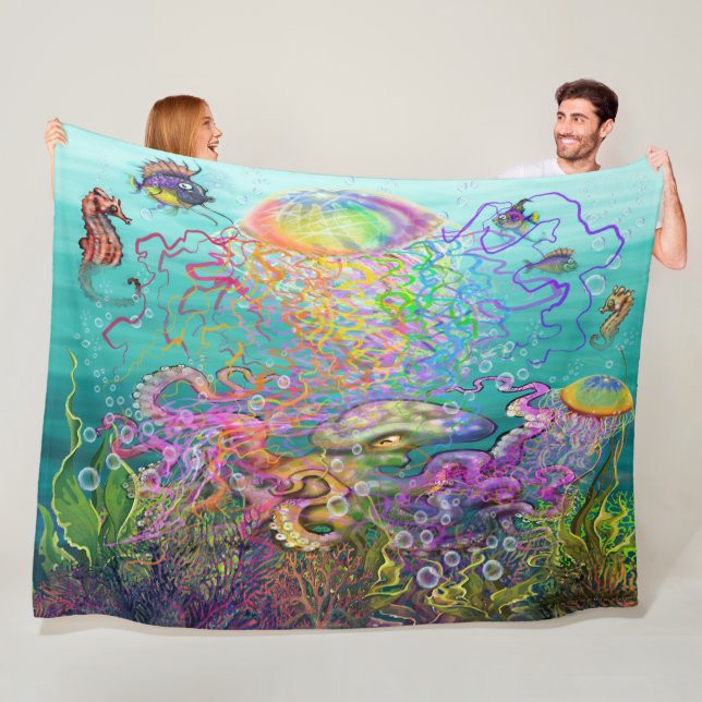 Rainbow Jellyfish Fleece Blanket (Beispiel)