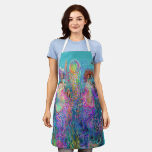 Rainbow Jellyfish Mermaid Prom Kleider Schürze