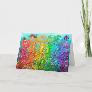 Rainbow Jellyfish Tintenfisch Card Karte