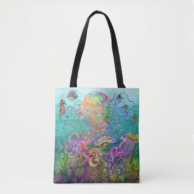 Rainbow Jellyfish Tote Bag Tasche (Vorderseite)