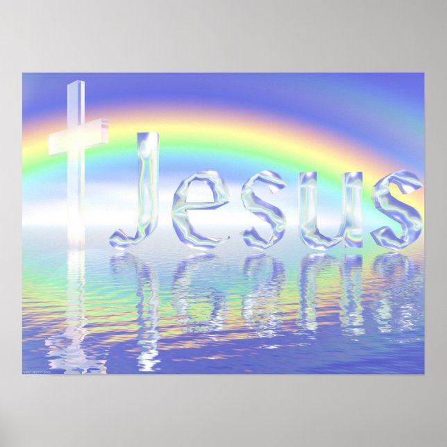 Rainbow Jesus Cross Poster (Vorne)