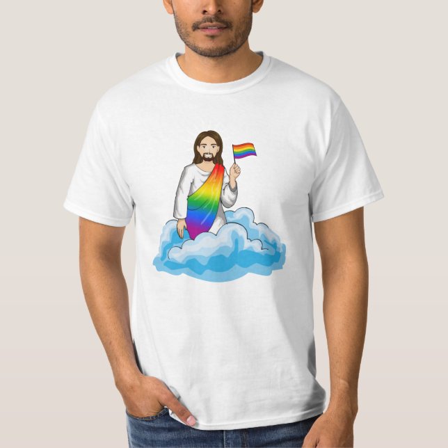 Rainbow Jesus Flag T-Shirt (Vorderseite)