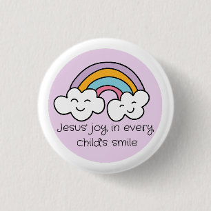 Rainbow Jesu's Joy in Every Child's Lächeln Button