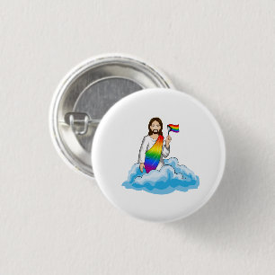 Rainbow Jesus Progress Flag Button